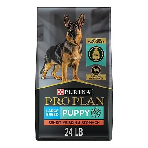 Purina Pro Plan განვითარების მგრძნობიარე კანისა და კუჭის ლეკვების საკვები