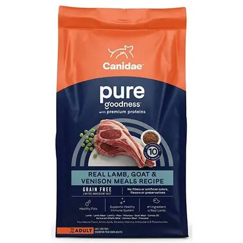 CANIDAE Χωρίς δημητριακά PURE Limited Ingredient Meals αρνιού, κατσίκας και ελαφιού Συνταγή Ξηρά τροφή για σκύλους