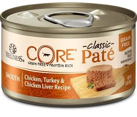 Wellness CORE Natural Grain Free Chicken Turkey at Chicken Liver Pate Canned Cat Food