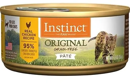 Instinct Original Ricetta di patè di pollo senza cereali Cibo per gatti in scatola umido