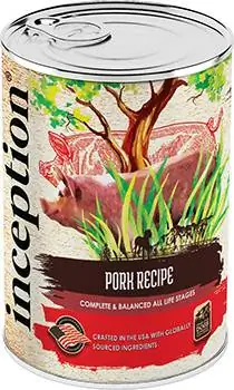 Inception Pork Receta Comida enlatada para perros