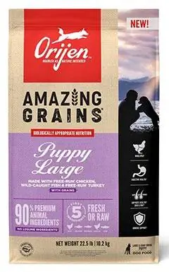 Orijen Amazing Grains kucēnu lielas šķirnes sausā barība