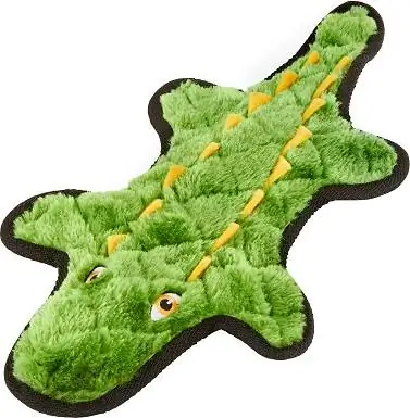 10 Frisco Flat Plush Squeaking Alligator Dog Toy