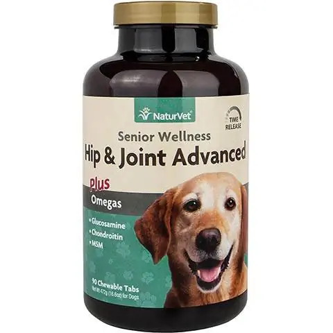 NaturVet Senior Wellness Chewable Tablets Joint Supplement for Dogs