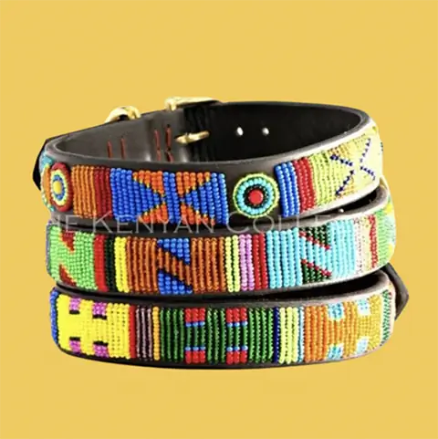 Dog & co Collar de pell per a gossos amb comptes de Hippo Circus