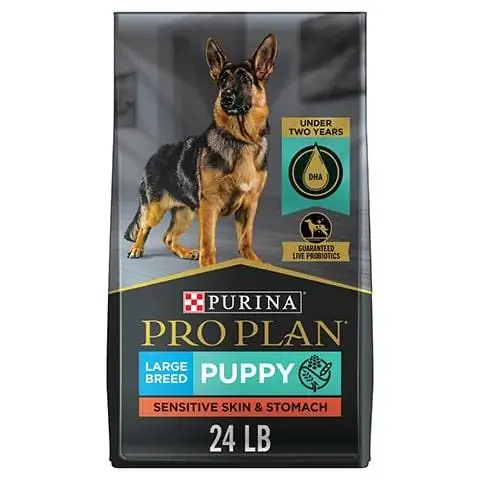 Purina Pro Plan Development pro citlivou pokožku a žaludek Losos & Rice Large Breed Suché krmivo pro štěňata