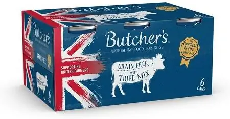 6BUTCHER'S Wet Dog Food Tin Cans Grain Free Tripe Mix