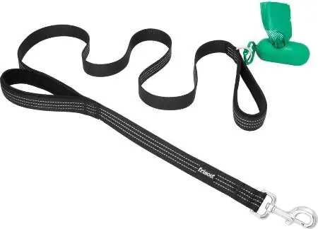 Frisco Traffic Leash ერთად padded სახელურები და poop bag დისპენსერი