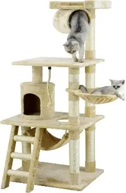 ሂድ የቤት እንስሳ ክለብ Faux Fur Cat Tree & Condo