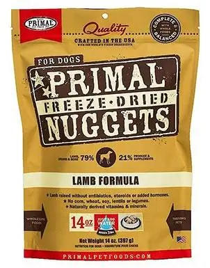 Primal Lamb Formula Nuggets gabonamentes nyers fagyasztva szárított kutyaeledel