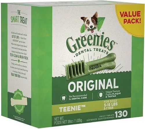 Greenies Original Teenie Natural Dental Dog Treats (5-15 lb. honde)