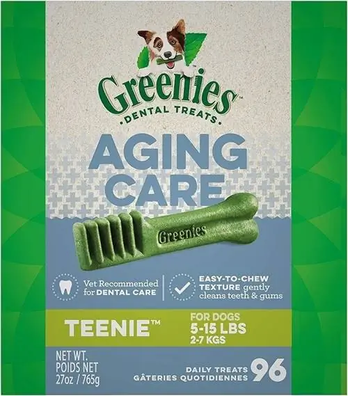 Greenies Senior Aging Care ბუნებრივი სტომატოლოგიური ძაღლების მკურნალობა