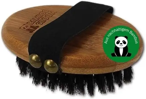 Alcott Bamboo Groom Palm Brashi pamoja na Boar Bristles kwa ajili ya Mbwa