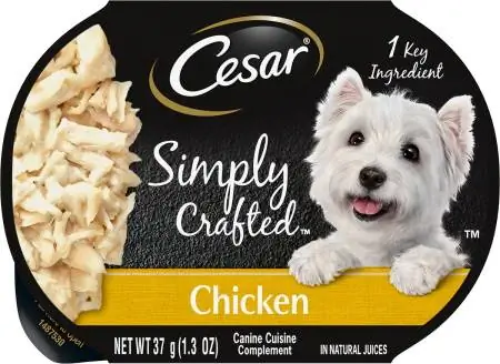 Cobertura de ração para cães com ingredientes limitados de frango simples Cesar