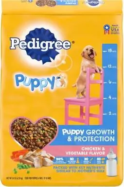 Pedigree Puppy Growth & Protection Suha hrana za pse s okusom piletine i povrća