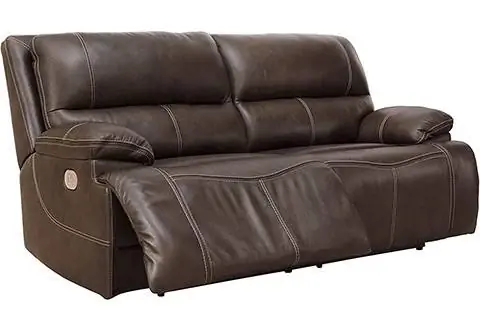 Signature Design ni Ashley Ricmen Leather Upholstered 2 Seat Power Reclining Sofa