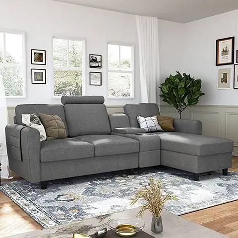 HONBAY Reversible Sectional Sofa Couch