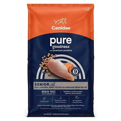 CANIDAE PURE Senior Chicken be grūdų