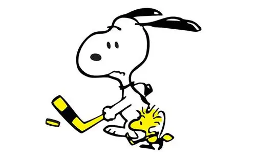 Naglalaro ng hockey si Snoopy