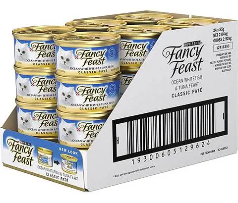 Fancy Feast דג לבן וטונה פאטה מזון רטוב לחתולים