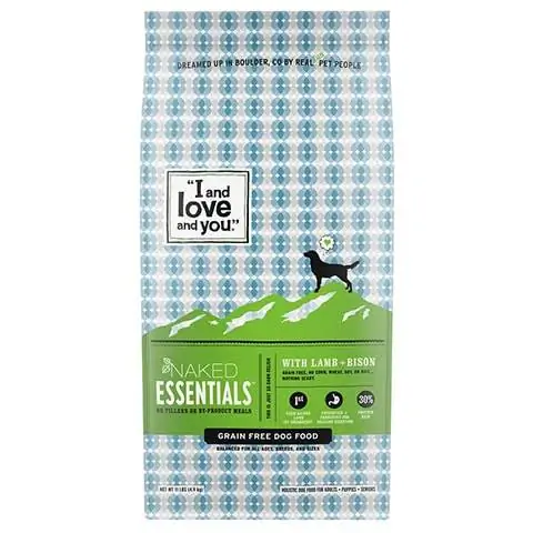 I and Love and You Naked Essentials Getreidefreies Lamm- und Bison-Rezept-Trockenfutter für Hunde