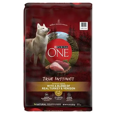 Purina ONE Asili Instinct ya Kweli Pamoja na Uturuki Halisi & Venison High Protein Dry Dog Food