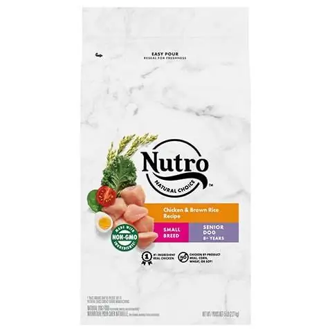 Nutro Natural Choice Receta de pollo y arroz integral para razas pequeñas senior