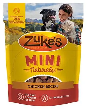 Zuke's Mini Naturals Chicken Recipe Лакомства за кучета за обучение