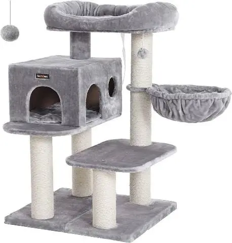 FEANDREA Cat Tower med XXL plyschabborre