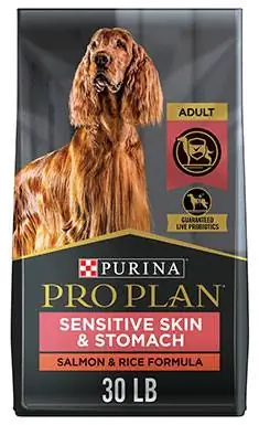 Purina Pro Plan aikuisten herkälle iholle ja vatsalle lohi- ja riisikoostumus