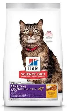 Hill's Science Diet Суха котешка храна за чувствителен стомах и кожа за възрастни