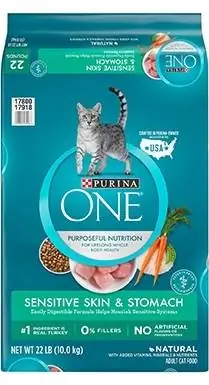 Purina ONE tundlikule nahale ja kõhule mõeldud kuiv kassitoit