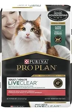 Purina Pro Plan LiveClear tundlikule nahale ja kõhule mõeldud kuiv kassitoit