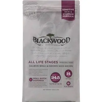 Nourriture sèche pour chiens à base de farine de saumon et de riz brun Blackwood