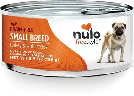 Nulo Freestyle recept voor kalkoen en linzen Graanvrij ingeblikt hondenvoer voor kleine rassen en puppy's