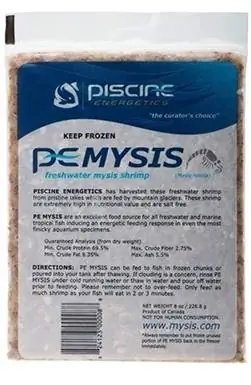 Piscene Energetics PE হিমায়িত ফ্ল্যাট প্যাক Mysis চিংড়ি