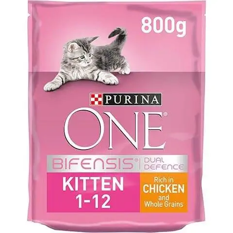 Purina ONE Kitten Dry Cat Food Հավի և ամբողջական ձավարեղենի