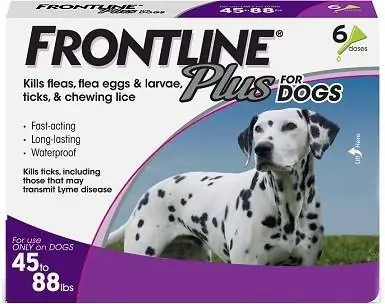 Frontline Plus Flea & Tick Large Breed Dog Treatment, 45 - 88 lbs