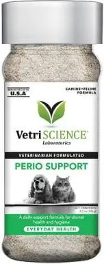 VetriScience Perio Колдоо Powder Dental Supplement Мышыктар жана Иттер үчүн