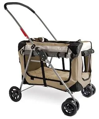 PetLuv Zoo Siab Cat Soft-Sided 3-hauv-1 Pet Stroller