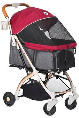 HPZ Pet Rover Lite Hwm Lub Teeb Taug Kev Ncig Tebchaws-Compatible Pet Stroller