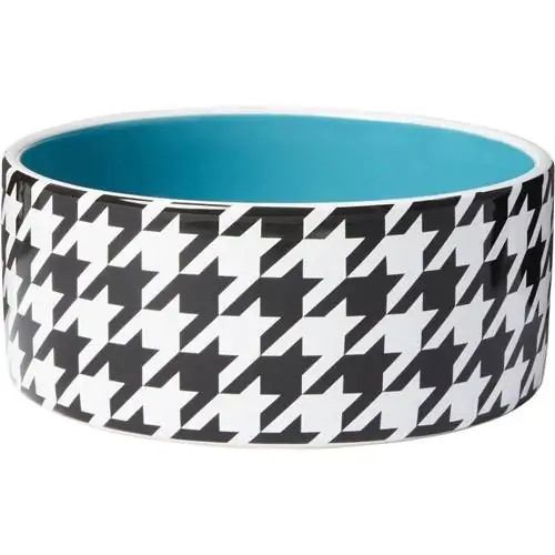 Bát sứ chống trượt Frisco Houndstooth cho chó