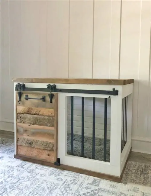 DIY Barn Door Dog Crate by Shanti 2 Chic