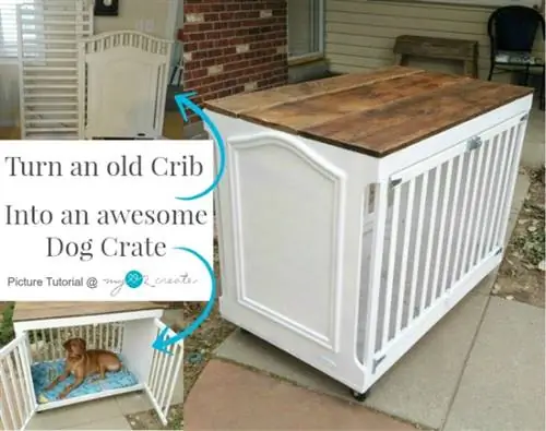 DIY Crib Dog Crate by My Love 2 Create