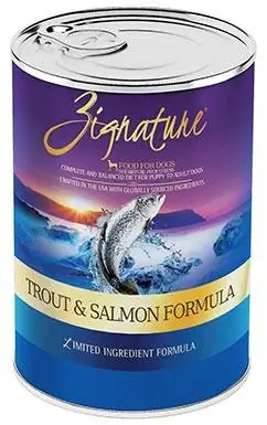 Zignature Forel & Zalm Formule met beperkte ingrediënten Graanvrij ingeblikt hondenvoer