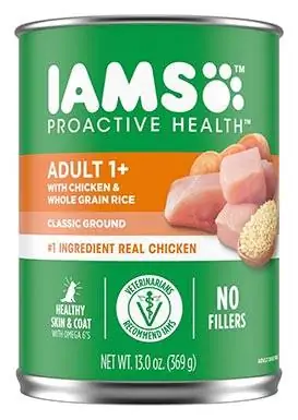 زمین کلاسیک Iams ProActive He alth با مرغ و برنج کامل غذای سگ مرطوب بزرگسال