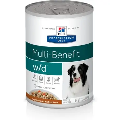 Nourriture humide pour chiens Hill's Prescription Diet wd Multi-Benefit Ragoût de légumes et de poulet