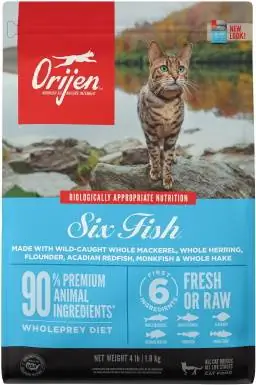 ORIJEN Makanan Kucing Kering Tanpa Butir Ikan Enam Ikan