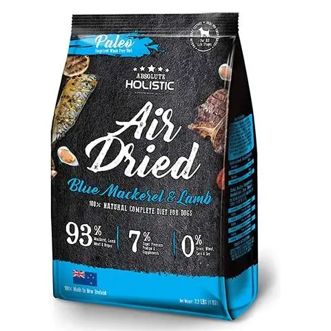 Absolute Holistic Air Dryed Dog Food Blue Mackerel and Lamb