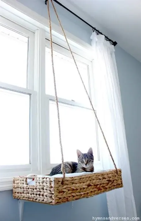 DIY Cat Perch – Giỏ treo cửa sổ